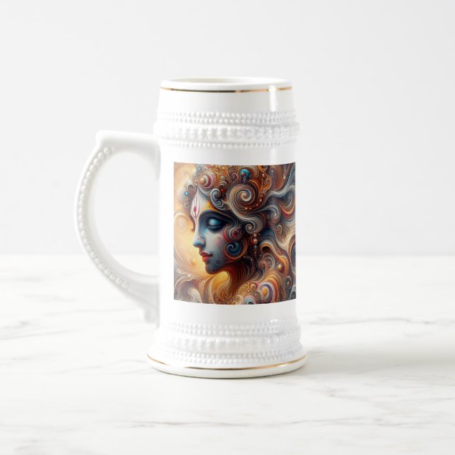 Caneca De Cerveja Mágica exclusiva de krishna pintada (Esquerda)