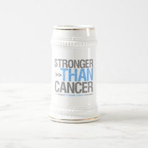 Caneca De Cerveja Mais forte do que o cancer - cancro da próstata