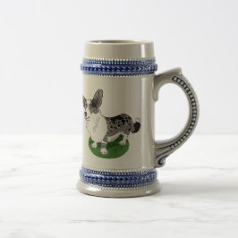 Caneca De Cerveja Mala azul, Corgi Cardigan.