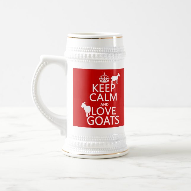Caneca De Cerveja Mantenha a calma e ame cabras (Esquerda)