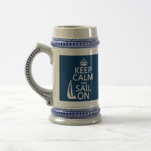 Caneca De Cerveja Mantenha a calma e navegue sobre - todas as cores