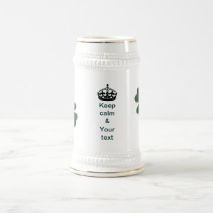 Caneca De Cerveja Mantenha a calma e o seu texto