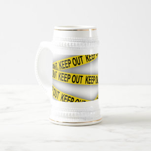 Caneca De Cerveja Mantenha-se afastado não cruze fita policial 3d