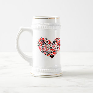 Caneca De Cerveja Mantenha-se firme com a Ucrânia, com as letras e o