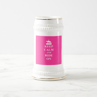 Caneca De Cerveja Manter calma e andar (rosa)