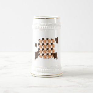 Caneca De Cerveja Mão segurando um pedaço de chocolate do Dia dos Na