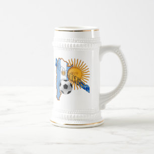 Caneca De Cerveja Mapa da bandeira de Argentina Sun do campeonato do