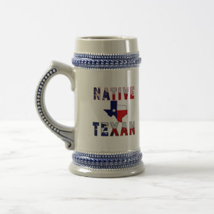 Caneca De Cerveja Mapa da Bandeira Texana Nativa