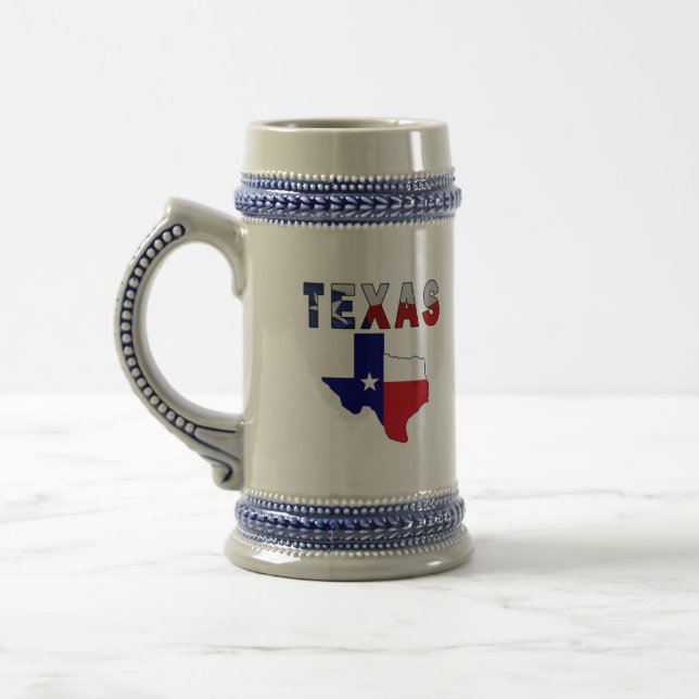 Caneca De Cerveja Mapa de Sinalizador com Texas (Esquerda)