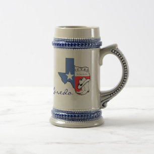 Caneca De Cerveja Mapa do Estado do Texas Laredo com Estrela, Botas,