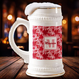 Caneca De Cerveja Maple Leaves on a Pink Background