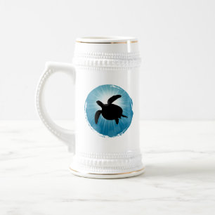 Caneca De Cerveja Mar Tartaruga Submarina Vida Aquática
