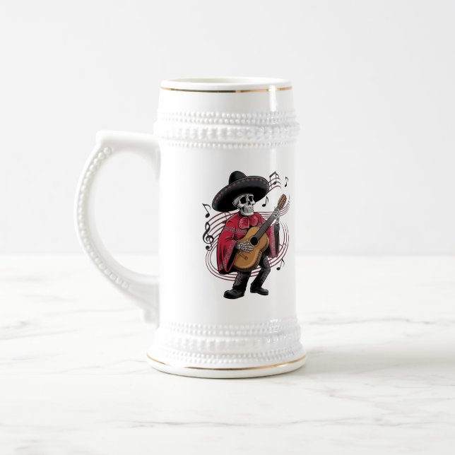 Caneca De Cerveja Mariachi Skeleton Groove 03 (Esquerda)