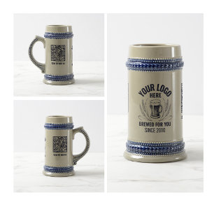 Caneca De Cerveja Marinho de logotipo Azul Qr Código comercial Barwa