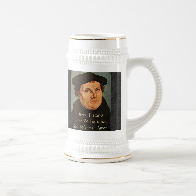 Caneca De Cerveja Martin Luther, Aqui Estou Eu A Citar (Direita)