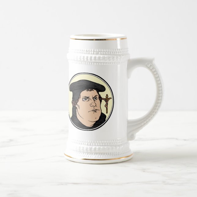 Caneca De Cerveja Martin Luther que confessa o cristo crucified a (Direita)