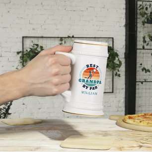 Caneca De Cerveja Melhor Avô Personalizado Por Pai De Golfe Par Retr
