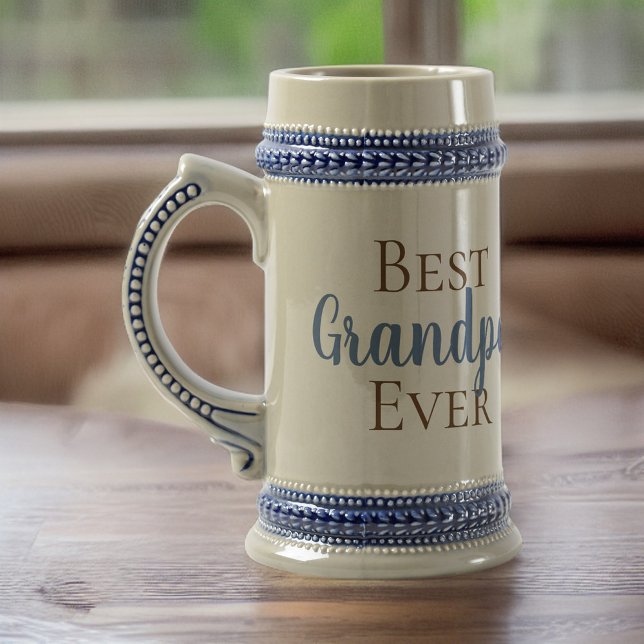 Caneca De Cerveja Melhor Avô PERSONALIZÁVEL, Vovô, Papa, Nunca, etc (Best Grandpa, Gramps, Papa, Ever, etc Beer Stein)
