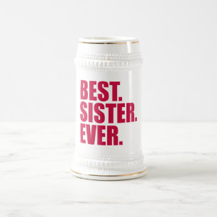 Caneca De Cerveja Melhor. Irmã. Nunca. (rosa)