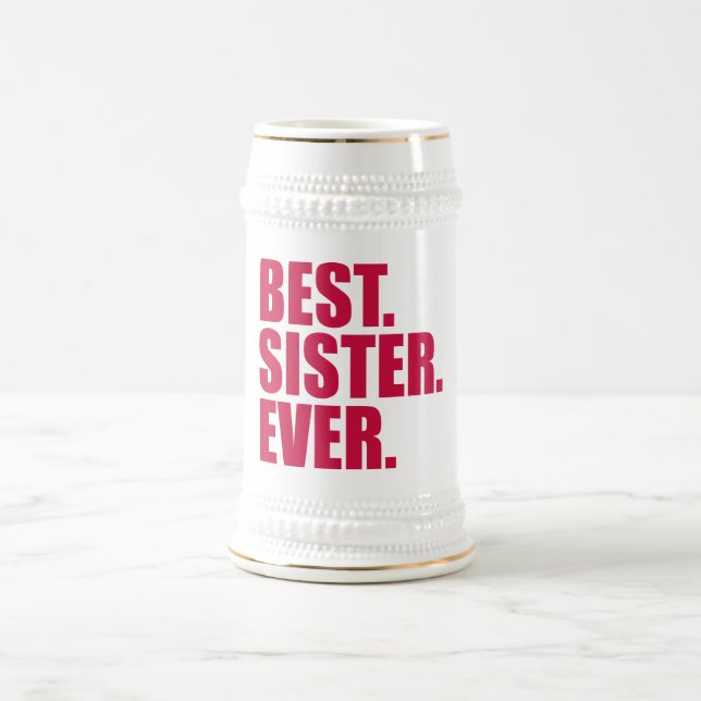 Caneca De Cerveja Melhor. Irmã. Nunca. (rosa) (Centro)