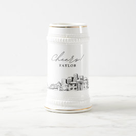 Caneca De Cerveja Memphis Bridal Party Gift Skyline Personalizado