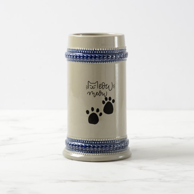 Caneca De Cerveja MEOW MEOW CAT LOVERS DESIGN #CatLady #FelineFashio (Centro)