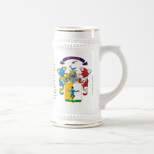 Caneca De Cerveja Meszaros, a origem, o significado e a crista (Direita)