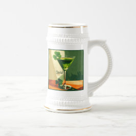 Caneca De Cerveja Mid Century Modern Shamrock Martini Sláinte! 