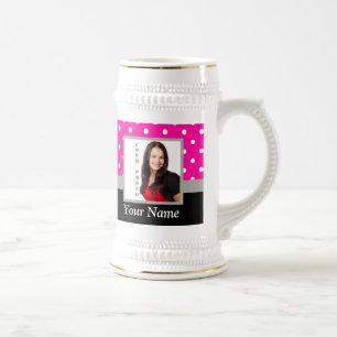 Caneca De Cerveja Modelo de foto de Bolinhas rosa