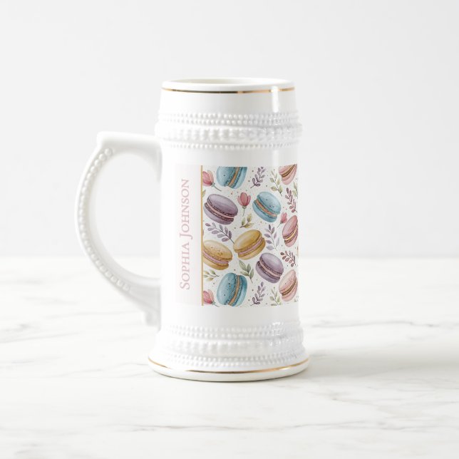 Caneca De Cerveja Modern Personalized Macaron Desserts (Esquerda)