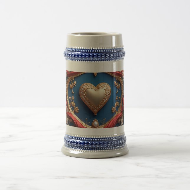 Caneca De Cerveja Moldura de Ouro Luxuosa Com Pérolas (Centro)