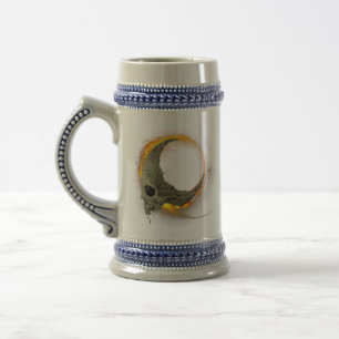 Caneca De Cerveja Morto da Lua Retroativa Queimando Caveira em Fogo