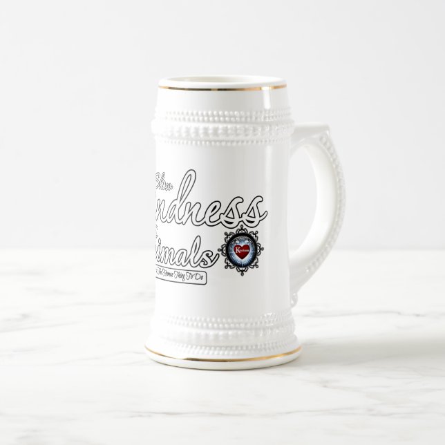 Caneca De Cerveja Mostrar gentileza com os animais (Frente Esquerda)