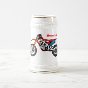 Caneca De Cerveja Moto de terra vermelha