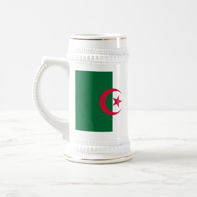 Caneca De Cerveja Mug com bandeira da Argélia (Esquerda)