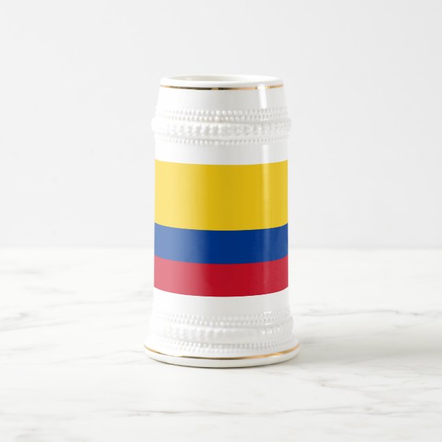 Caneca De Cerveja Mug com bandeira da Colômbia (Centro)