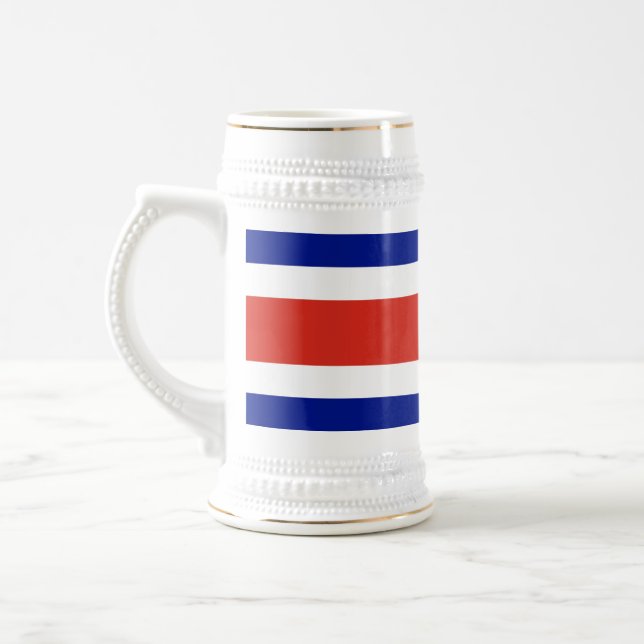 Caneca De Cerveja Mug com bandeira da Costa Rica (Esquerda)