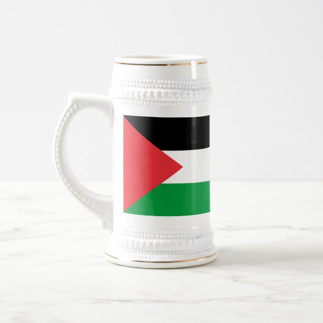 Caneca De Cerveja Mug com bandeira da Palestina (Esquerda)