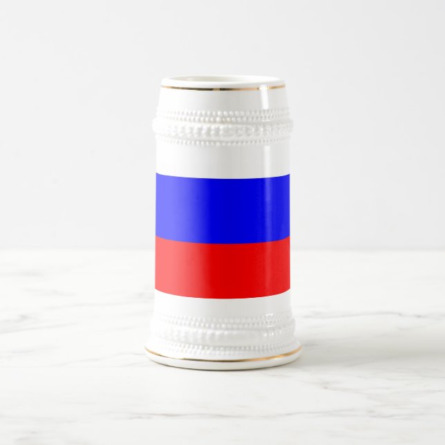 Caneca De Cerveja Mug com bandeira da Rússia (Centro)
