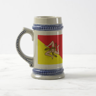 Caneca de cerveja Mug com Bandeira da Sicília, Itá