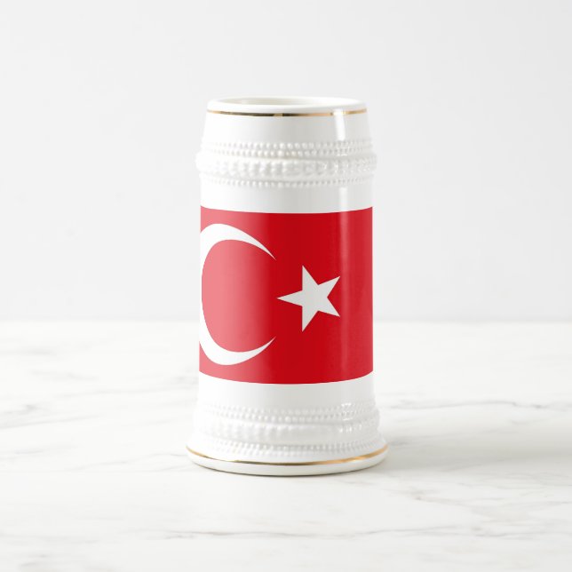 Caneca De Cerveja Mug com bandeira da Turquia (Centro)
