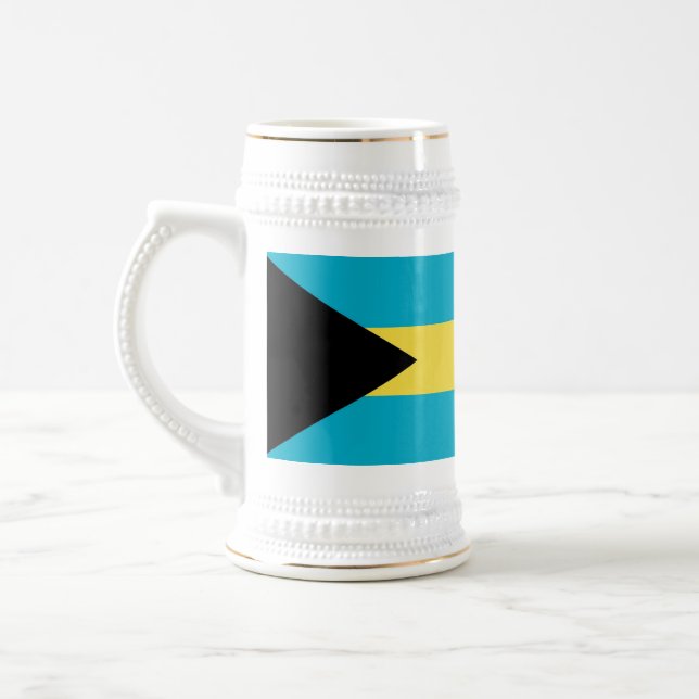 Caneca De Cerveja Mug com Bandeira das Bahamas (Esquerda)