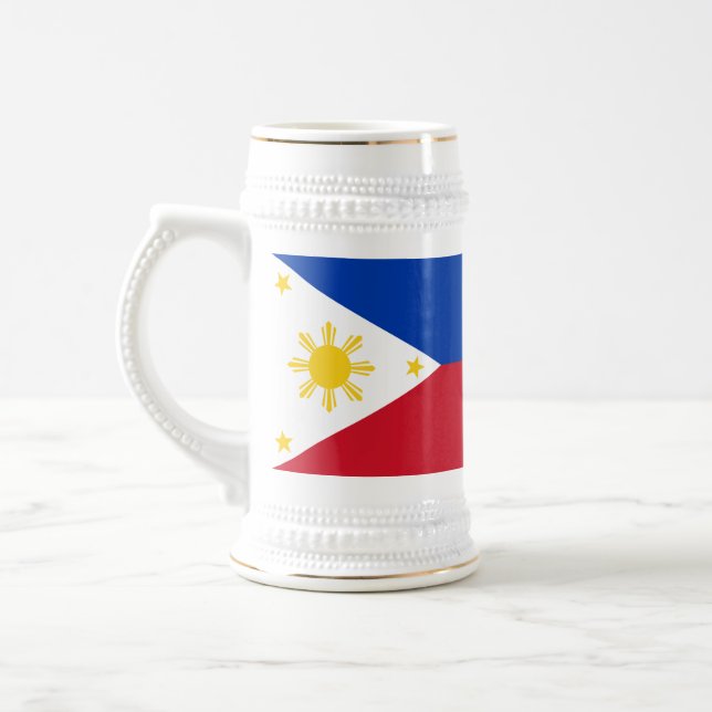 Caneca De Cerveja Mug com bandeira das Filipinas (Esquerda)