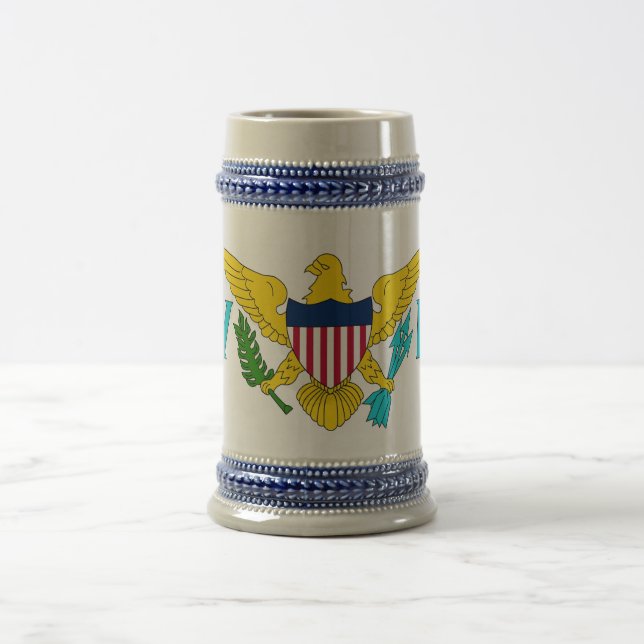 Caneca De Cerveja Mug com bandeira das Ilhas Virgens - EUA (Centro)