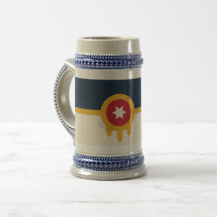 Caneca de cerveja Mug com Bandeira de Tulsa, Oklah