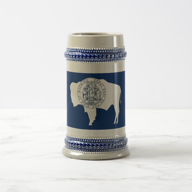 Caneca De Cerveja Mug com bandeira de Wyoming - EUA (Centro)