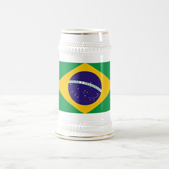 Caneca De Cerveja Mug com bandeira do Brasil (Centro)