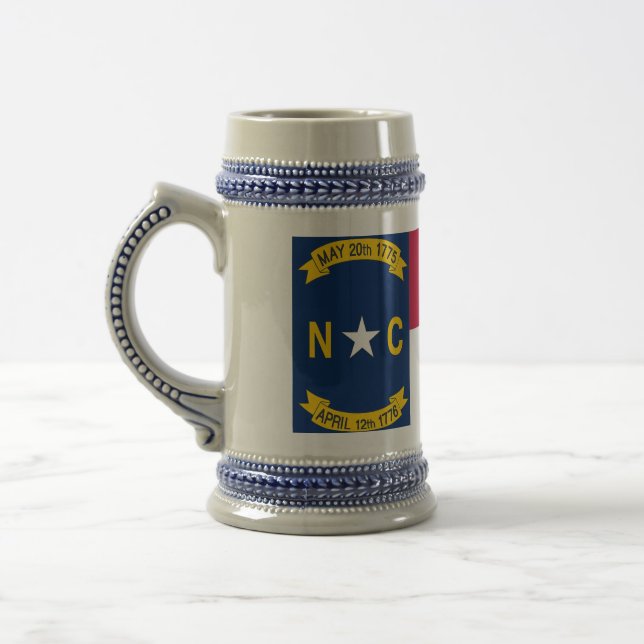 Caneca De Cerveja Mug com Bandeira do Estado da Carolina do Norte -  (Esquerda)
