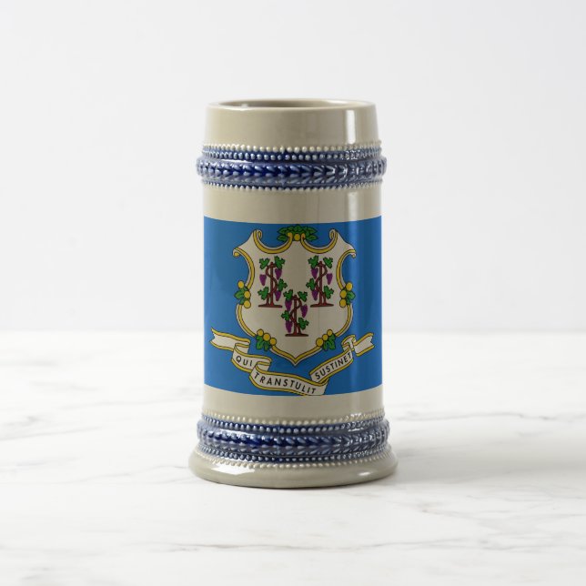 Caneca De Cerveja Mug com bandeira do Estado de Connecticut - EUA (Centro)