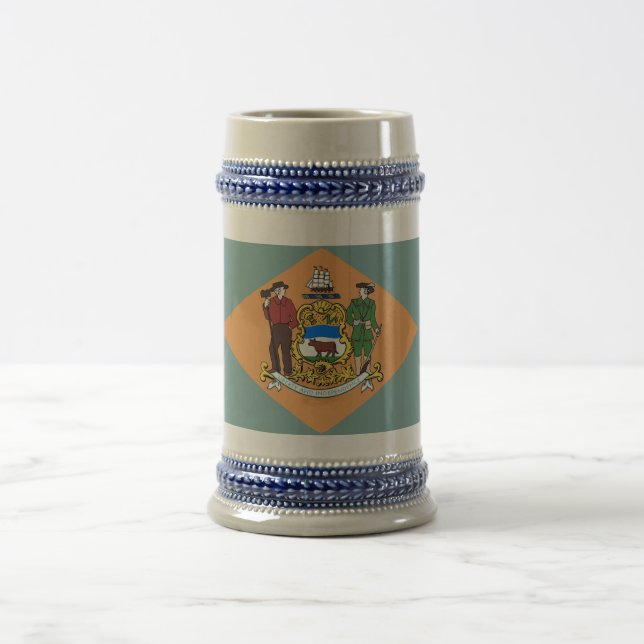 Caneca De Cerveja Mug com bandeira do Estado de Delaware - EUA (Centro)